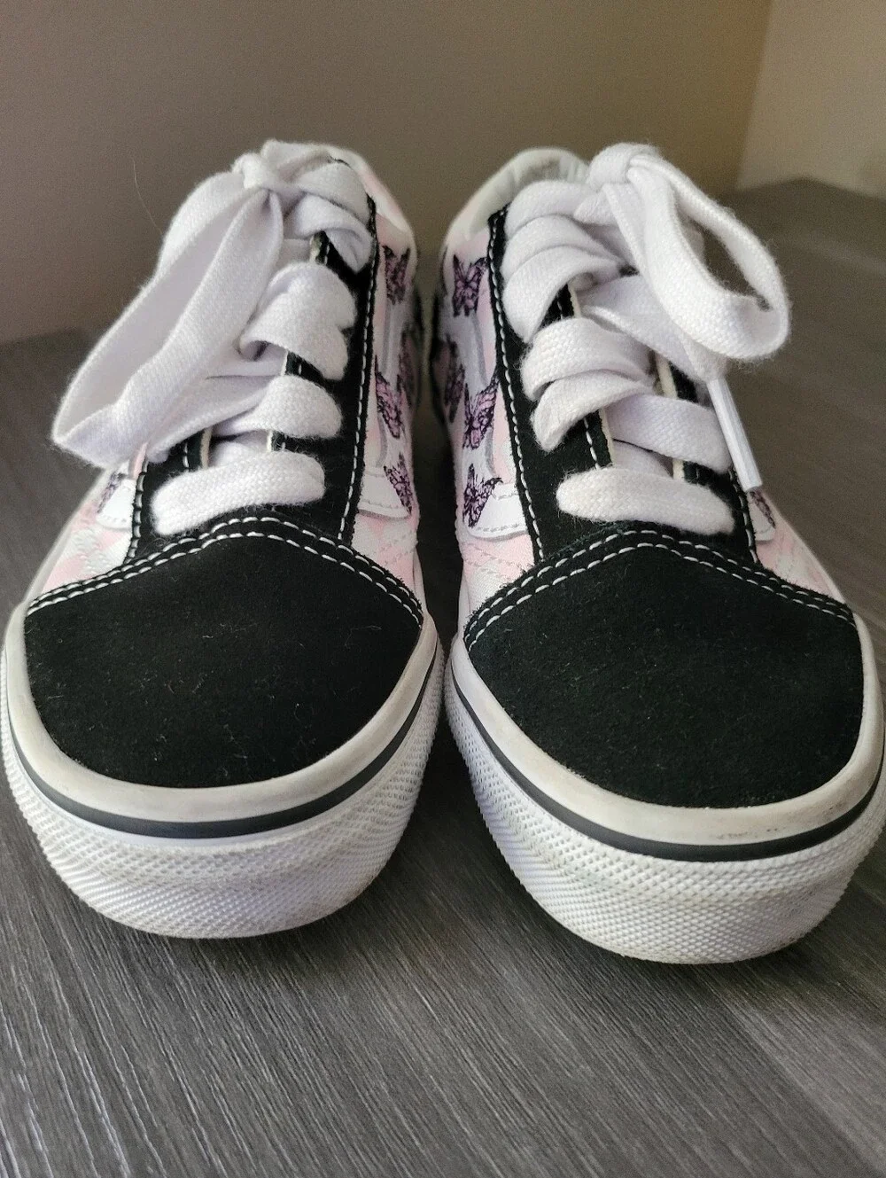 Vans Kids Low-Top Pink Butterfly Shoes